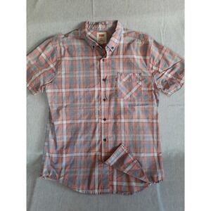 Levi's Mens Large Westhern Pure Cotton Plaid Shorts sleeve Casual Button's Shirt